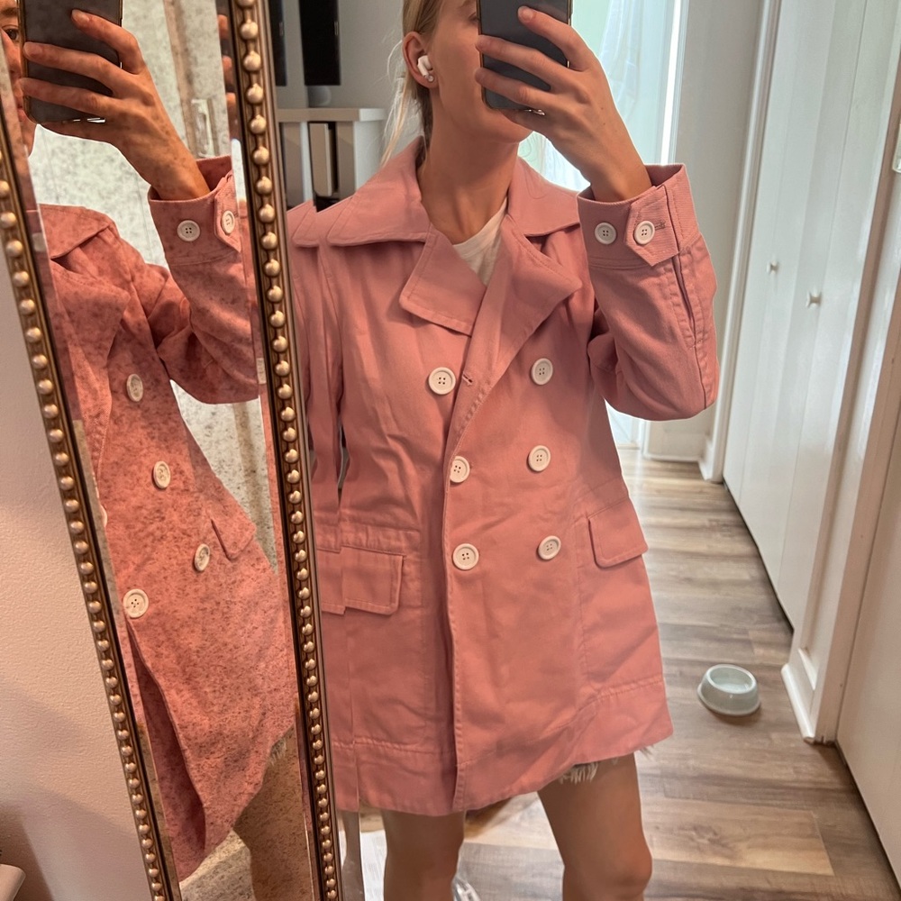 J Crew pink pea coat